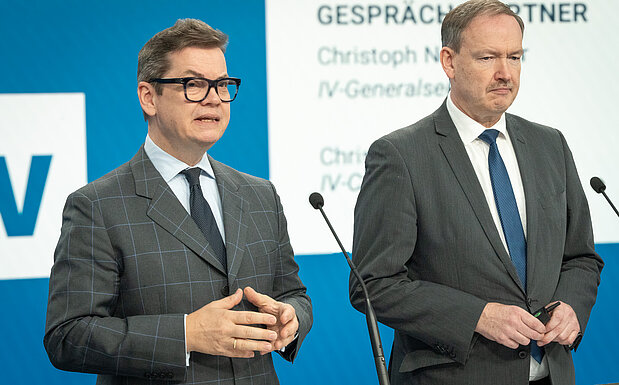 IV-Generalsekretär Christoph Neumayer und IV-Chefökonom Christian Helmenstein